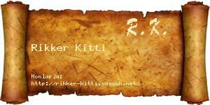 Rikker Kitti névjegykártya